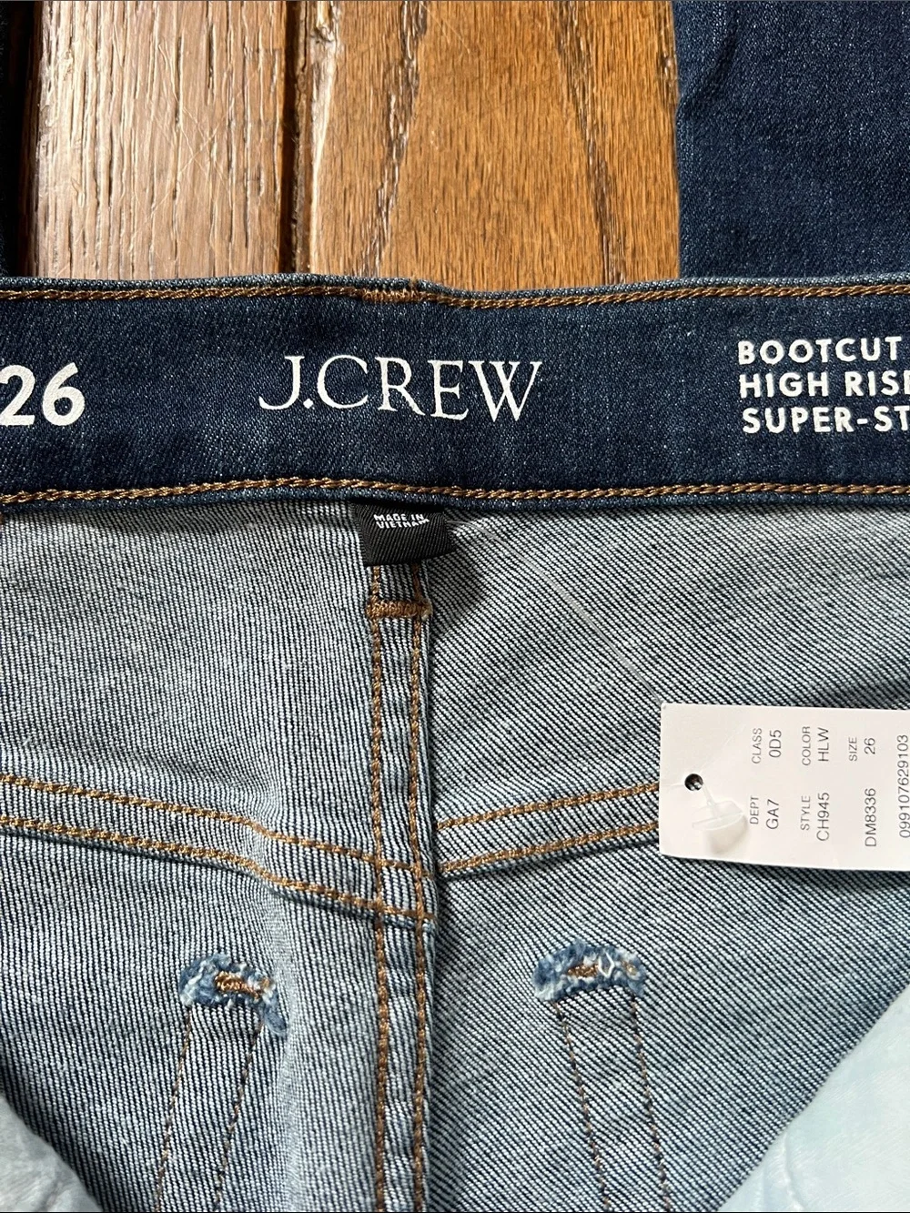 J. Crew Bootcut High-Rise Super Stretch Jeans Size 26 Medium Wash NWT